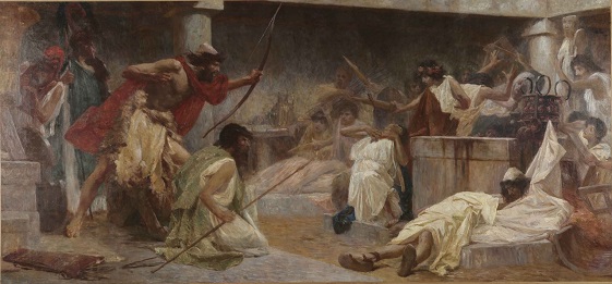 decorative Odysseus slaughters the suitors