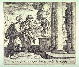 decorative Iphis transformed into a man