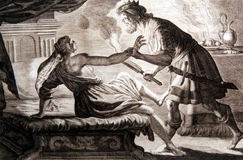 decorative Philomela, Procne, and Tereus