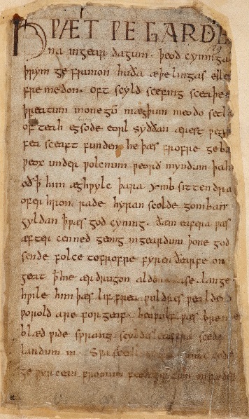 Beowulf manuscript page; decorative