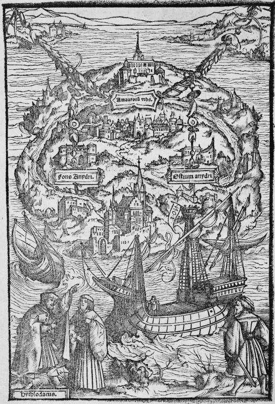 decorative map of Thomas More's Utopia