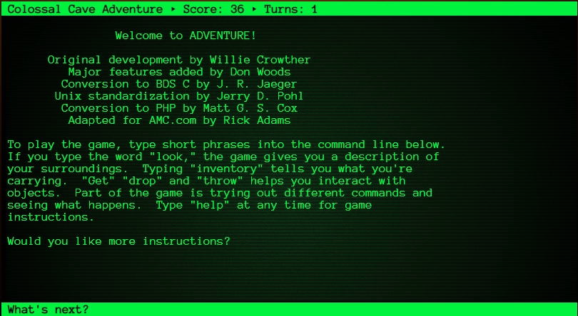 Colossal Cave Adventure--MUD 1977
