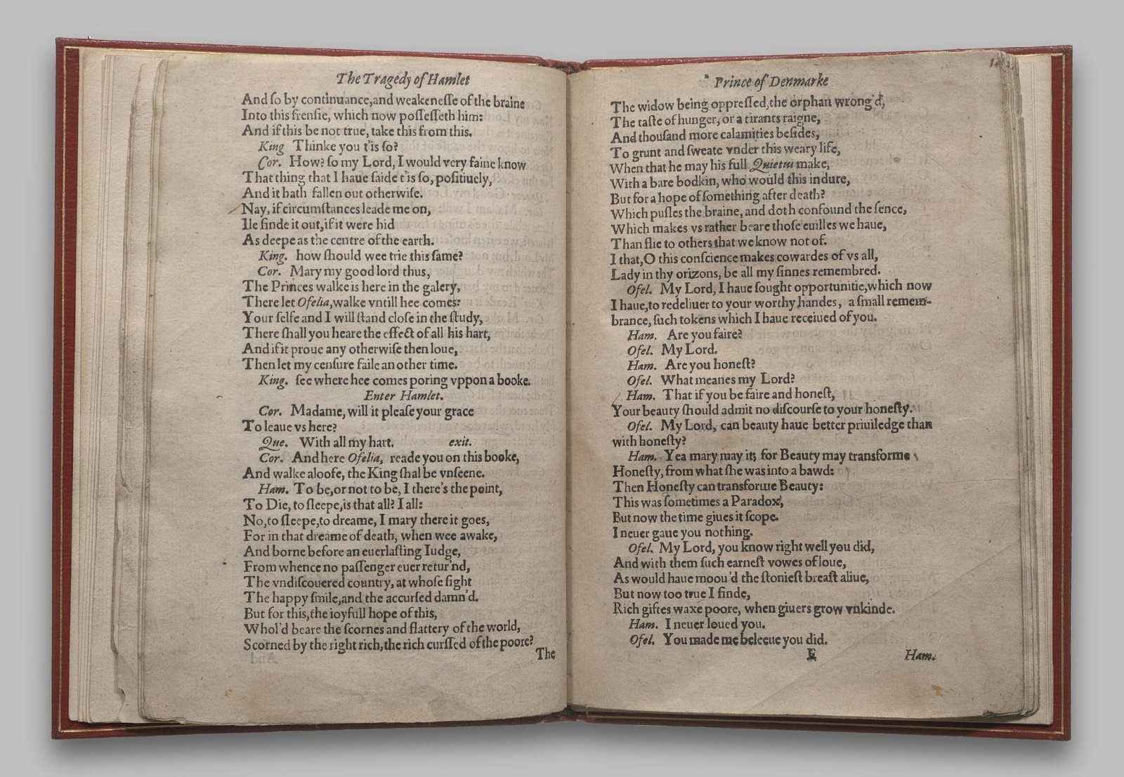 page from 1603 bad quarto; text below